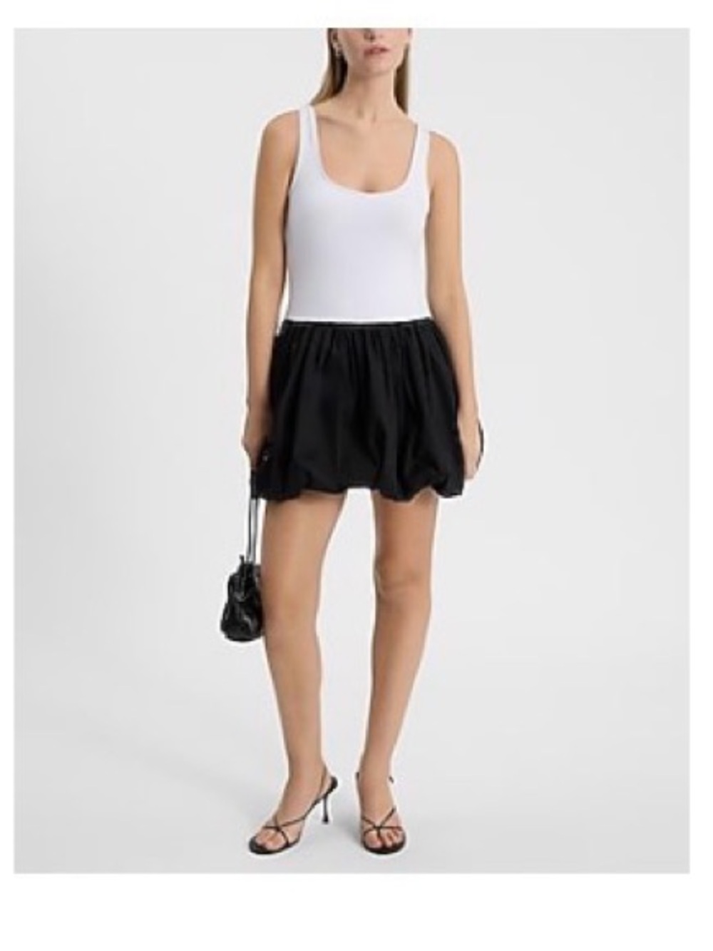 Express S  Black Bubble Mini Dress with Scoop Neck